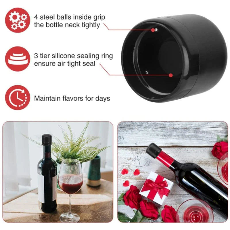 New 2PCS Vacuum Red Wine Bottle Cap Stopper Silicone Sealed Champagne Bottle Stopper Vacuum Retain Freshness Wine Plug Bar Tools