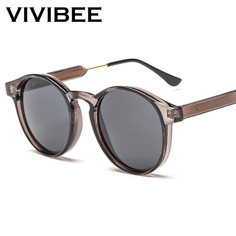 VIVIBEE Gothic Transparent Women Vintage Square Sunglasses 90s Round Sun Glasses 2024 Trending Products UV400 Men Shades